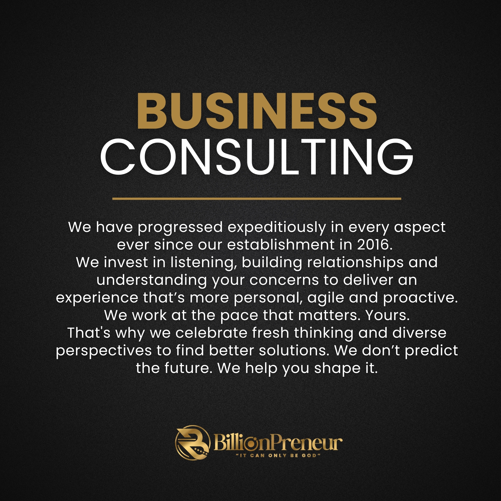 Billionpreneur® Business Consulting