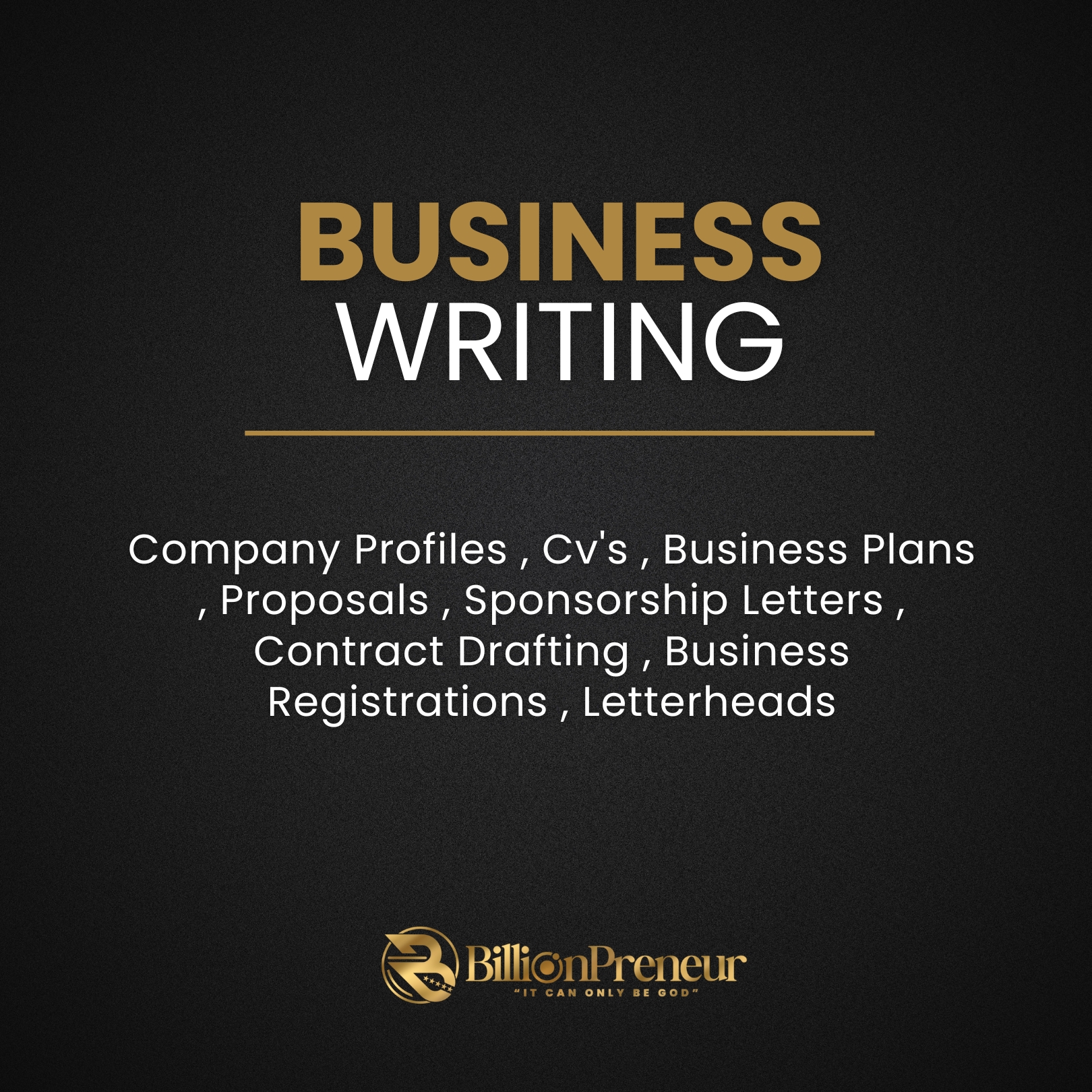 Billionpreneur® Business Writing
