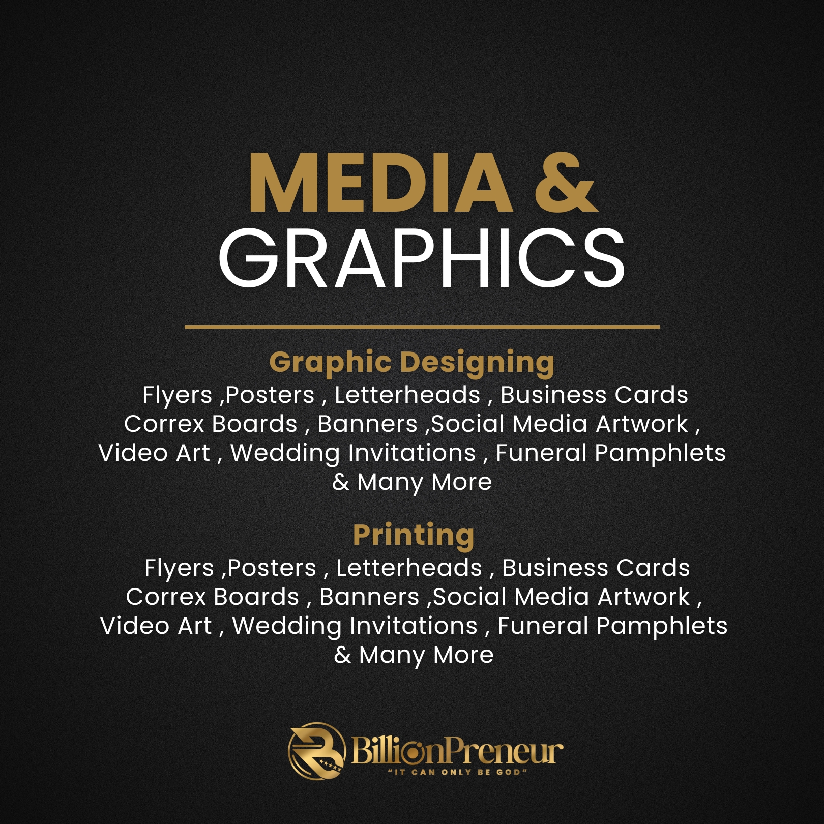 Billionpreneur® Media & Graphics